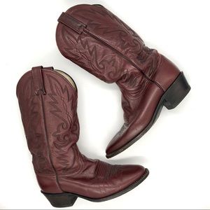Dan Post Cowboy Boots Brown Leather Western Sz 9